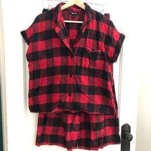 Madewell Red Flannel Pajama Set